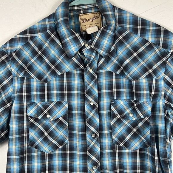 🔥🔥 Vintage WRANGLER PEARL SNAP Short Sleeve Cowboy Shirt Men Sz XL - PERFECT - Picture 2 of 6